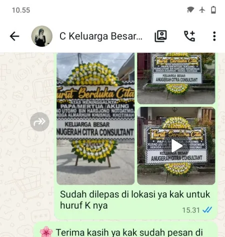 Pengiriman Papan Bunga Duka Prantaan Bogorejo
